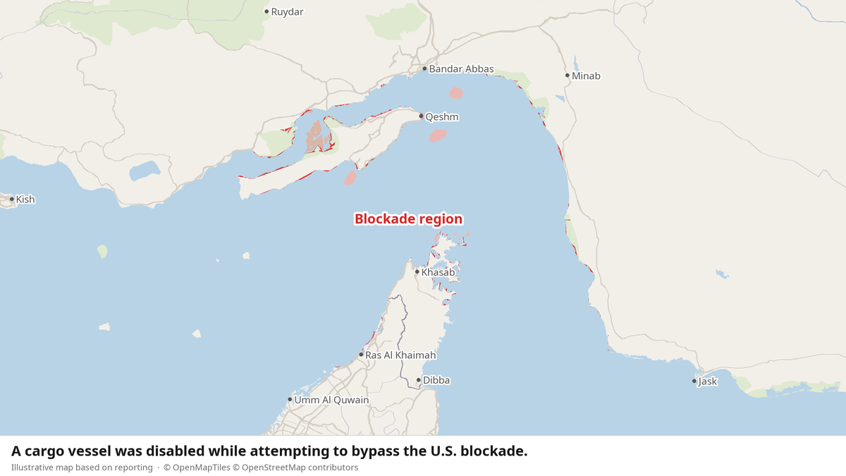 U.S. Forces Disable Cargo Ship in Iran Blockade