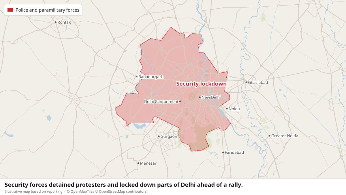 Delhi Locks Down as Police Detain 2,000 Protesters